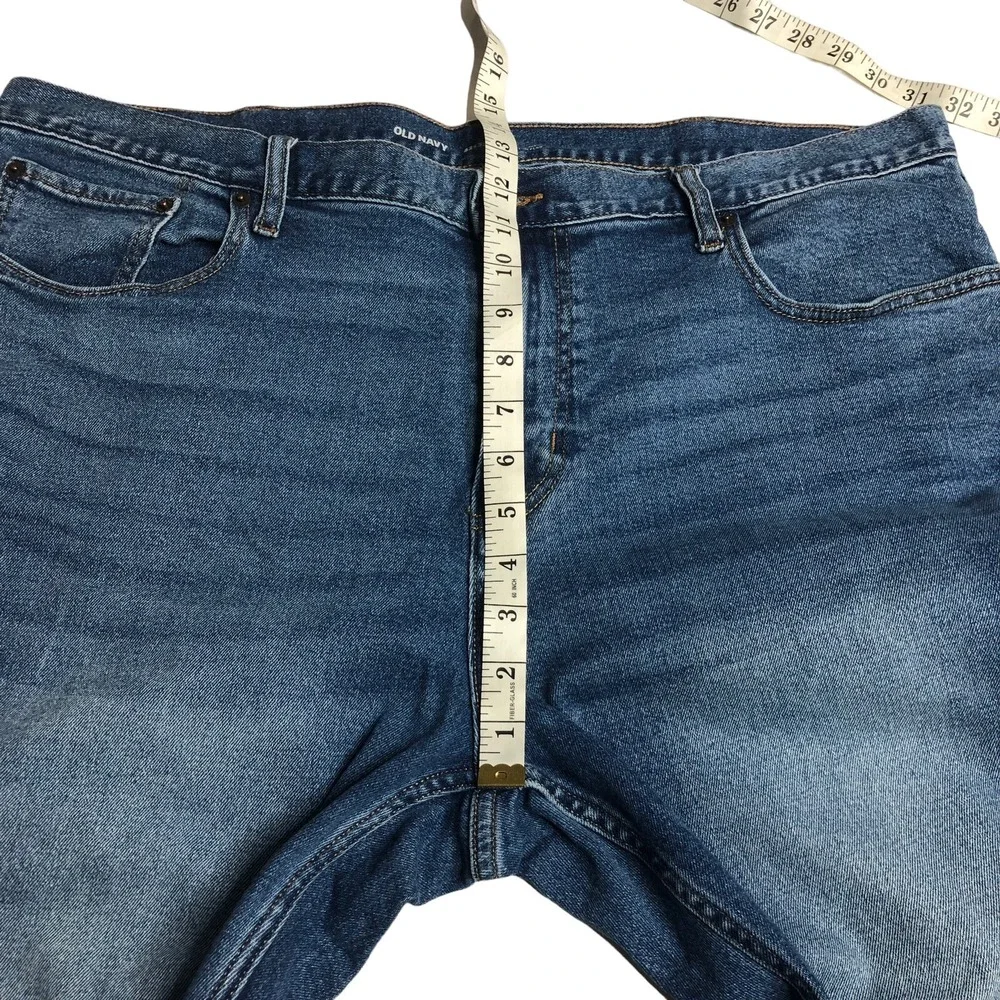 Old Navy Built In Flex Jeans Mens 42x32 Straight Leg Blue Medium Wash Workwear